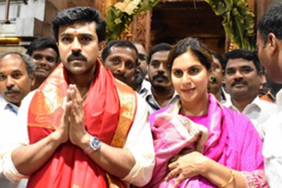 Ram Charan seeks Lord Venkateswara's blessings at Tirupati with wife on birthday