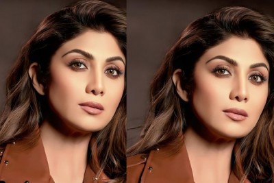 Shilpa Shetty demonstrates a yoga pose that helps improve balance and concentration