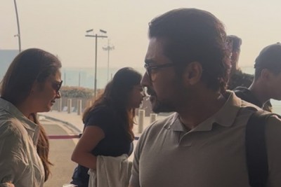 Suriya serves as a perfect family as he gets clicked with family at Mumbai airport