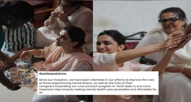 మానసిక దివ్యాంగులతో దీపికా పదుకొణె
