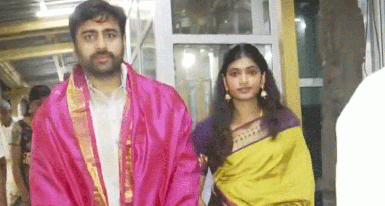 తిరుమల శ్రీవారిని దర్శించుకున్న నారా రోహిత్‌ దంపతులు