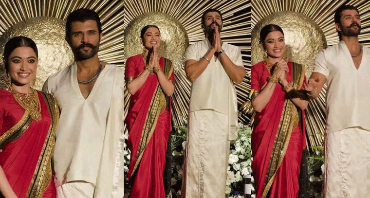 రష్మిక-విజయ్ వెడ్డింగ్ రిసెప్షన్: చిరంజీవి, నాగార్జున, చైతన్య హాజరైన అందాల వీక్షణ!