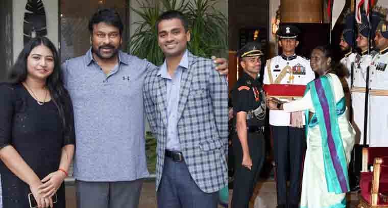 చిరంజీవిని కలిసిన ‘కీర్తి చక్ర’ పురస్కారం అందుకున్న అభిమాని 