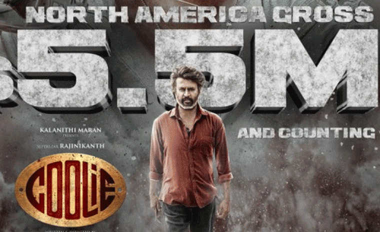 $5.5M మార్క్ కి చేరుకున్న 'కూలీ' నార్త్ అమెరికా గ్రాస్