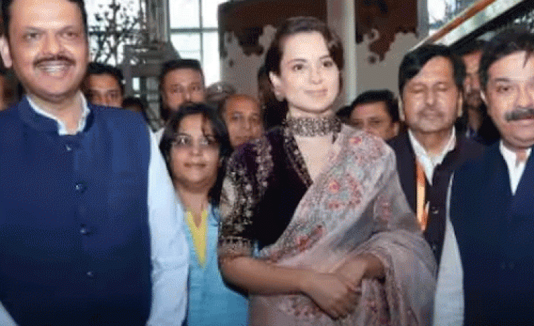 'ఎమర్జెన్సీ' ని వీక్షించిన మహారాష్ట్ర సీఎం దేవేంద్ర ఫడ్నవీస్