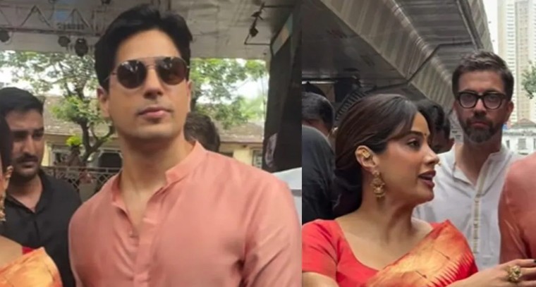 లాల్‌బాగ్చా రాజాను దర్శించుకున్న సిద్ధార్థ్, జాన్వీ