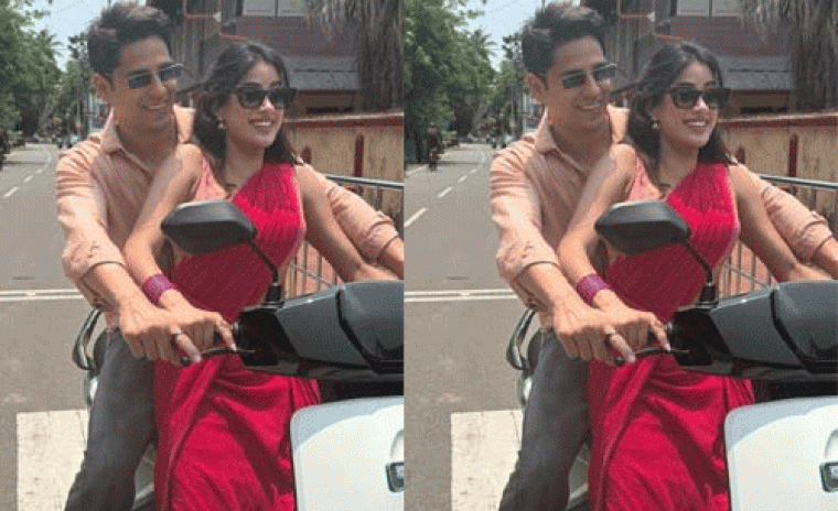 స్కూటీ రైడ్‌ను ఎంజాయ్ చేస్తున్న 'పరమ సుందరి' నటినటులు