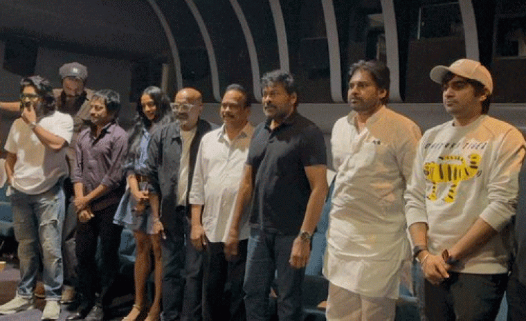 ప్రసాద్ లాబ్స్ లో 'OG' ని వీక్షించిన మెగా ఫ్యామిలీ