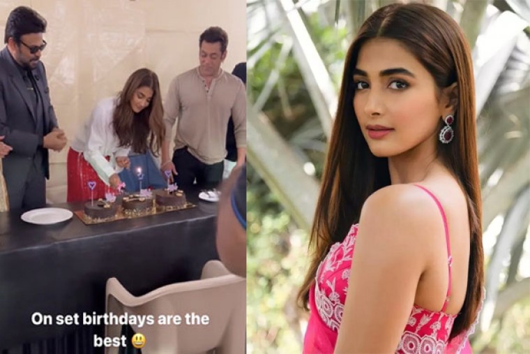 పూజాహెడ్గే బర్త్ డే ... సీనియర్ స్టార్ హీరోలతో బర్త్ డే సెలెబ్రేషన్స్ ..!!