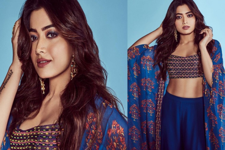 బ్లూ డ్రెస్ లో రష్మిక మండన్నా ... వైరల్ పిక్స్ 