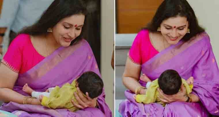 రేణు దేశాయ్ వడిలో చంటి పిల్లోడు, ఎవరైఉంటారబ్బా?