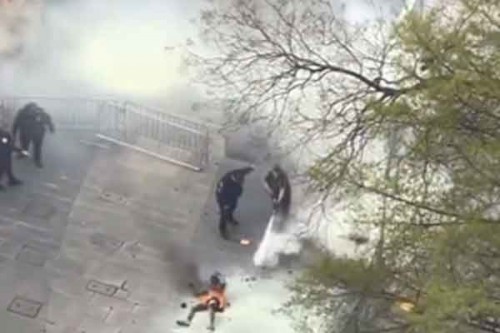Man into 'conspiracy theories' attempts self-immolation as Trump trial was winding down 1st phase
