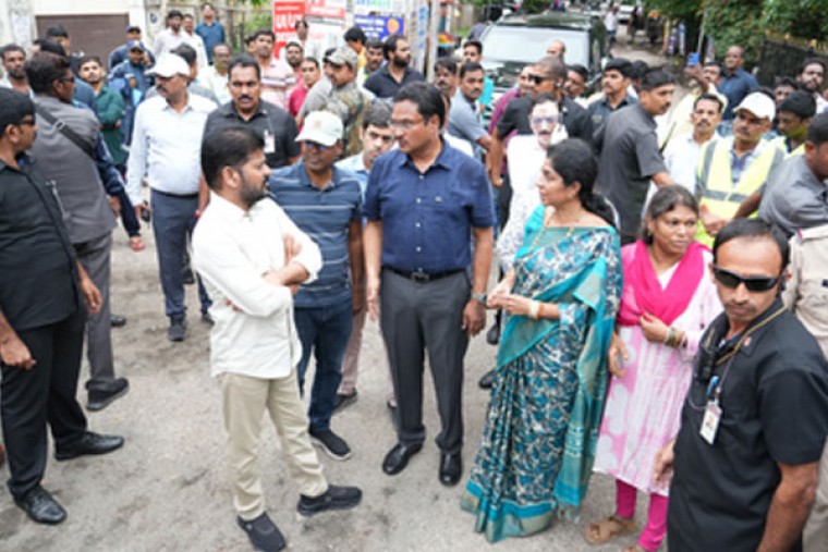 CM Revanth Reddy visits some flood-hit areas in Hyderabad