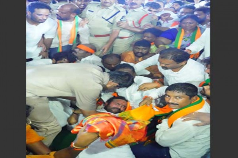 Police forcibly ends BJP hunger strike in Hyderabad