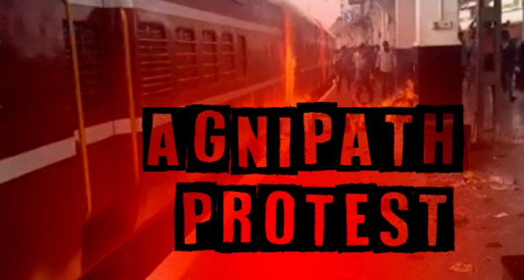 Agnipath protesters set afire train at Secunderabad station
