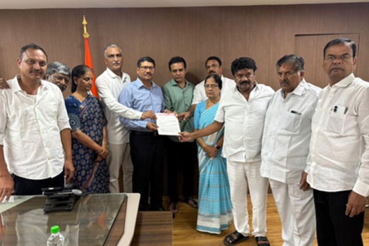 BRS leaders stage protest over bus fare hike in Hyderabad