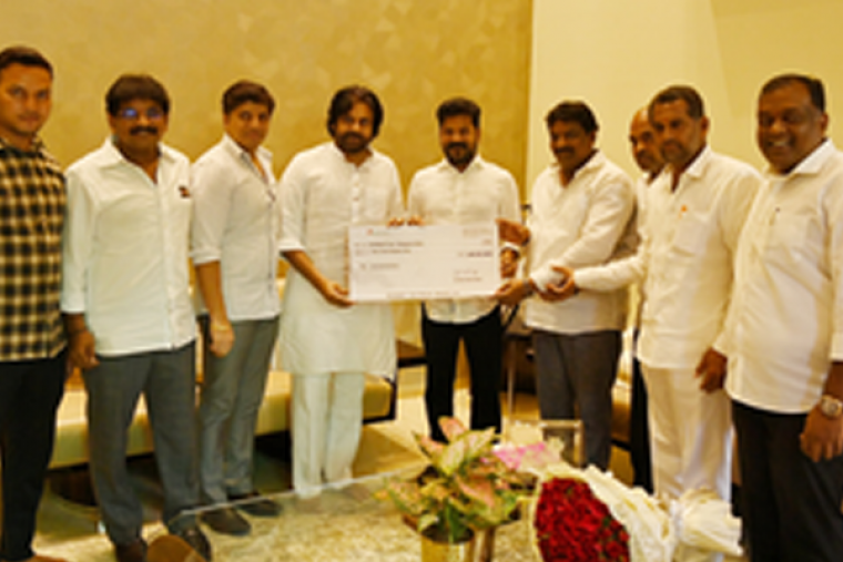 Pawan Kalyan meets Revanth Reddy, hands over Rs 1 crore cheque for CM's relief fund
