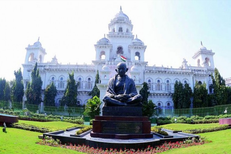 BJYM stages protest near Telangana Assembly over land auction