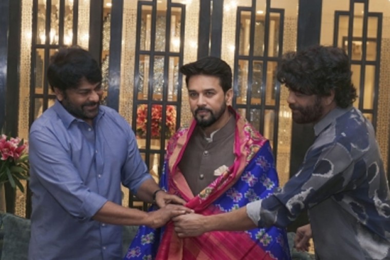 Anurag Thakur meets Chiranjeevi, Nagarjuna; discusses Indian film industry