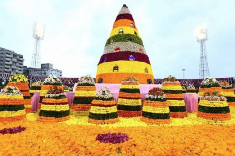Telangana's nine-day festival Bathukamma begins with gaiety