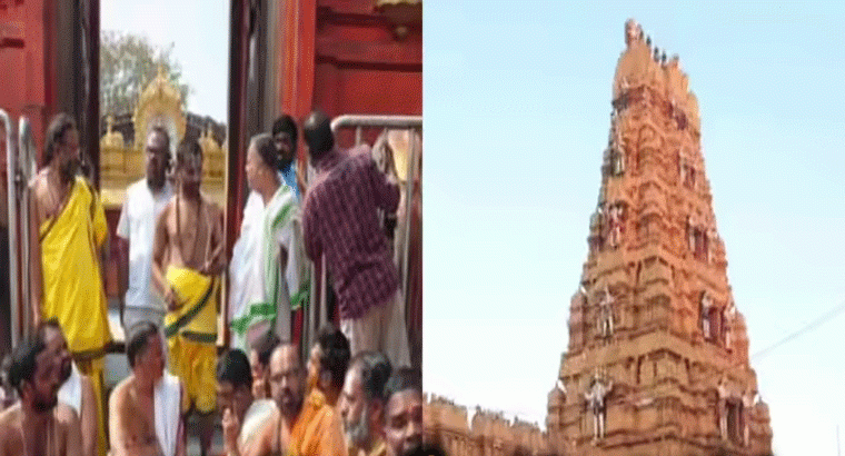 కొండగట్టు అంజన్న గుడి ముందు అర్చకుల నిరసన, అసలు కారణం