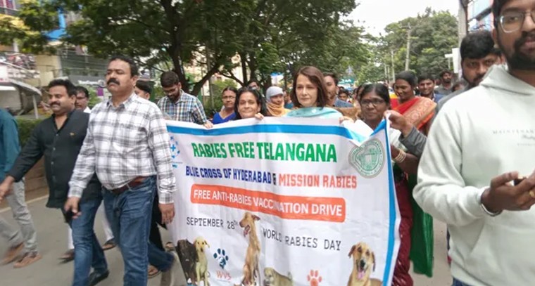 ప్రాణాంతక రేబిస్ పై పోరు.. నిజాంపేట్ ప్రగతి నగర్‌లో అవగాహన ర్యాలీ

