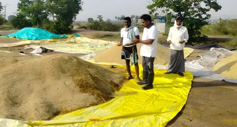 రైతుల ఆందోళన.. కళ్లాల్లో వడ్లు వెంటనే కొనుగోలు చేయాలని డిమాండ్

