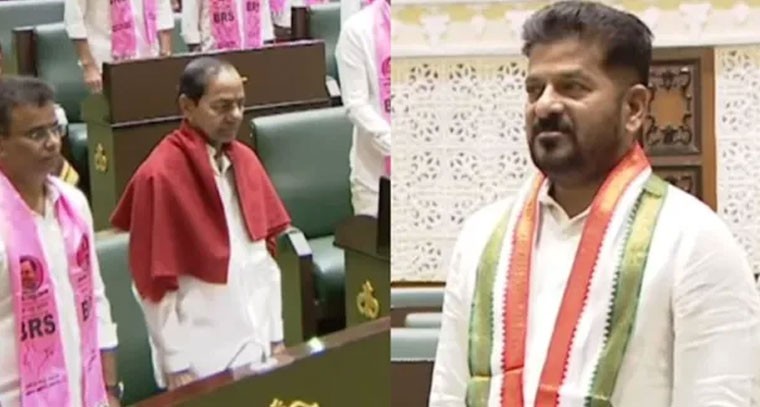 అసెంబ్లీలో కేసీఆర్‌ను పలకరించిన సీఎం రేవంత్ రెడ్డి