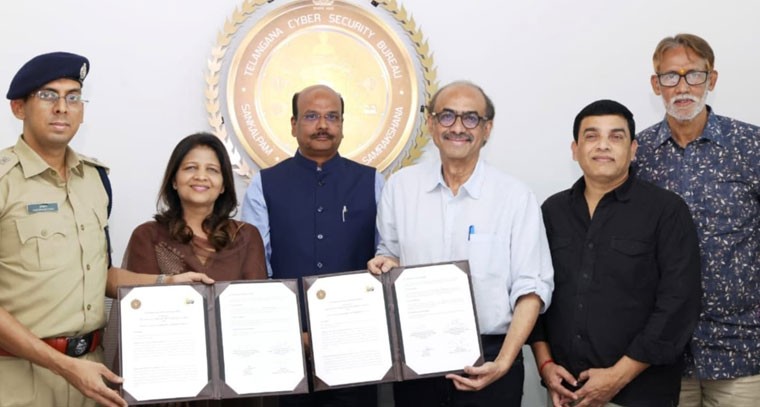 తెలుగు ఫిల్మ్ ఛాంబర్ ఆఫ్ కామర్స్ వారు తెలంగాణ సైబర్ సెక్యూరిటీ బ్యూరో వారితో అవగాహన ఒప్పందం