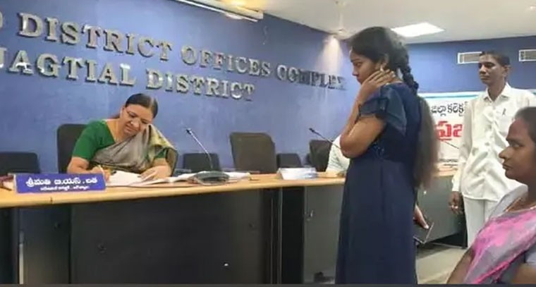 తండ్రి నుంచి ప్రాణాపాయం ఉందని కలెక్టర్‌కు ఫిర్యాదు చేసిన బాలిక