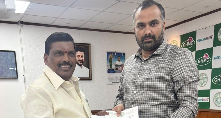 జిహెచ్ఎంసి కమిషనర్ ఆర్ వి కర్ణన్ ను కోరిన ఎమ్మెల్యే గూడెం మహిపాల్ రెడ్డి