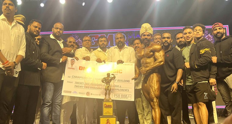 పటాన్‌చెరులో జరిగిన తెలంగాణ బిగ్గెస్ట్ బాడీ బిల్డింగ్ షో కార్యక్రమంలో   మాద్రి పృథ్వీరాజ్ 