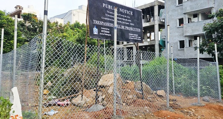 గ‌చ్చిబౌలిలో 600 గ‌జాల స్థ‌లాన్ని కాపాడిన హైడ్రా
