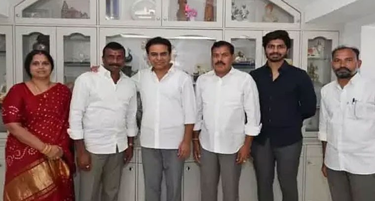 కేటీఆర్ ను కలిసిన బీఆర్ఎస్ అభ్యర్థిని నిర్మలగౌడ్