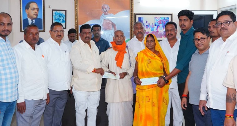 కార్మికుడి కుటుంబానికి అండగా ఎమ్మెల్యే జిఎంఆర్..