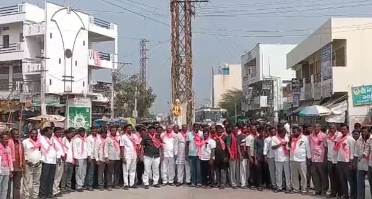 ప్రభుత్వానికి వ్యతిరేకంగా బిఆర్ఎస్ శ్రేణుల నిరసన