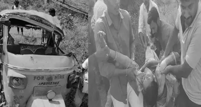 మెదక్ జిల్లాలో అదుపు తప్పి ఆటో బోల్తా