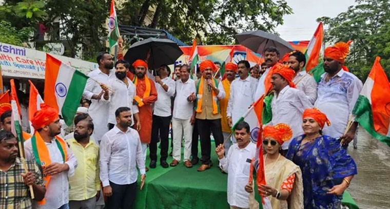 రంగారెడ్డి జిల్లాలో బీజేపీ యువమోర్చా భారీ తిరంగ బైక్ ర్యాలీ