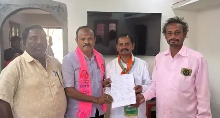 సర్పంచ్ ఎన్నికలు.. కాంగ్రెస్ అభ్యర్థికి మద్దతుగా బీఆర్ఎస్