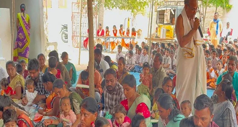 సరస్వతి శిశు మందిర్ లో సామూహిక అక్షరాభ్యాసం