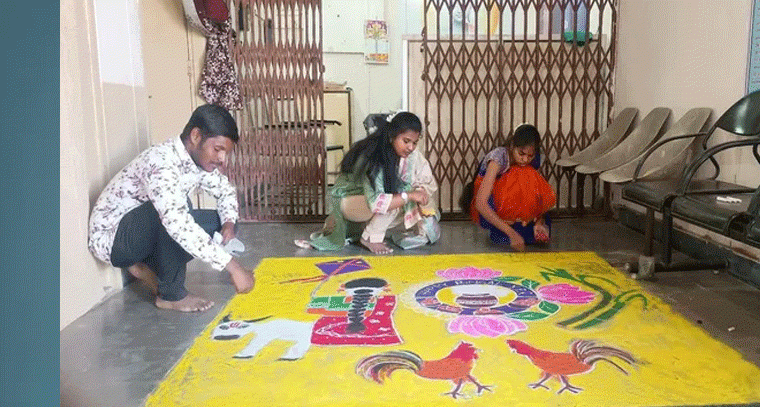 YPR కళాశాలలో ముందస్తు సంక్రాంతి సంబరాలు: విద్యార్థుల కేరింతలు