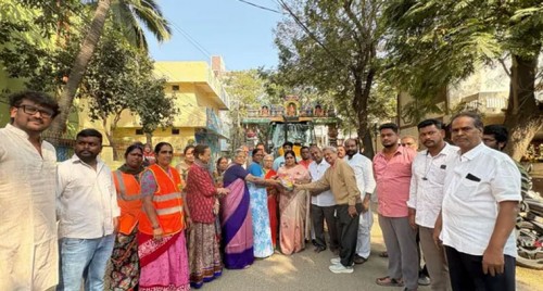 సుబ్రహ్మణ్యం నగర్ లో సీసీ రోడ్డు పనులకు కార్పొరేటర్ శంకుస్థాపన